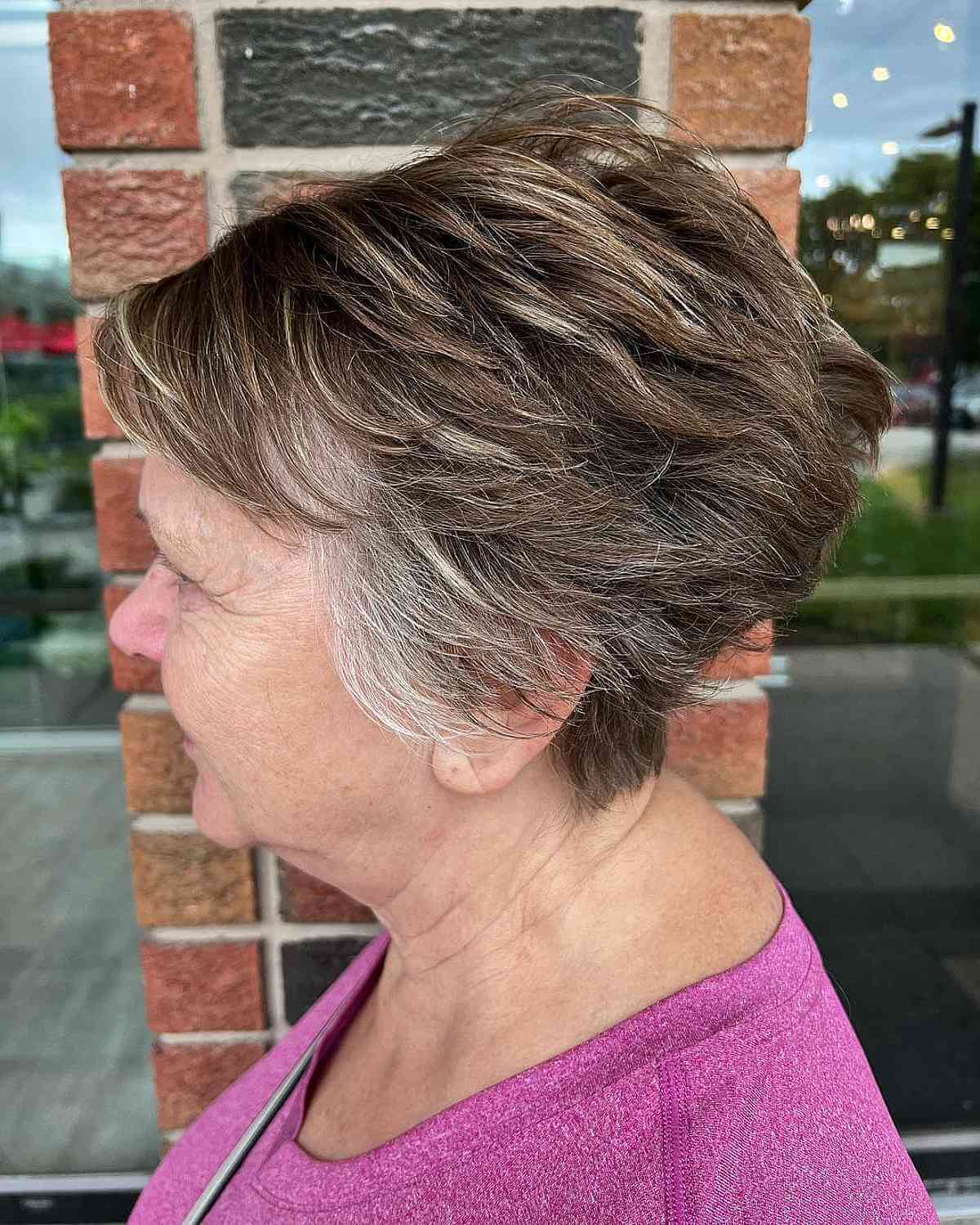 Stylish Wedge Choppy Pixie for Women in Their 70s