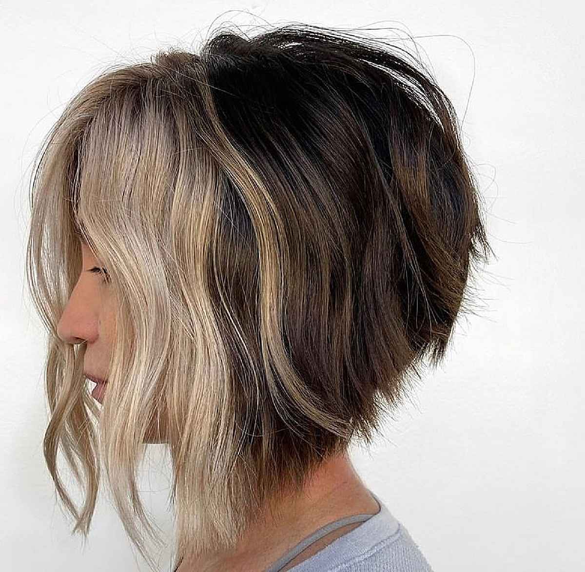 Stylish Textured Inverted Bob for Fine Short Hair