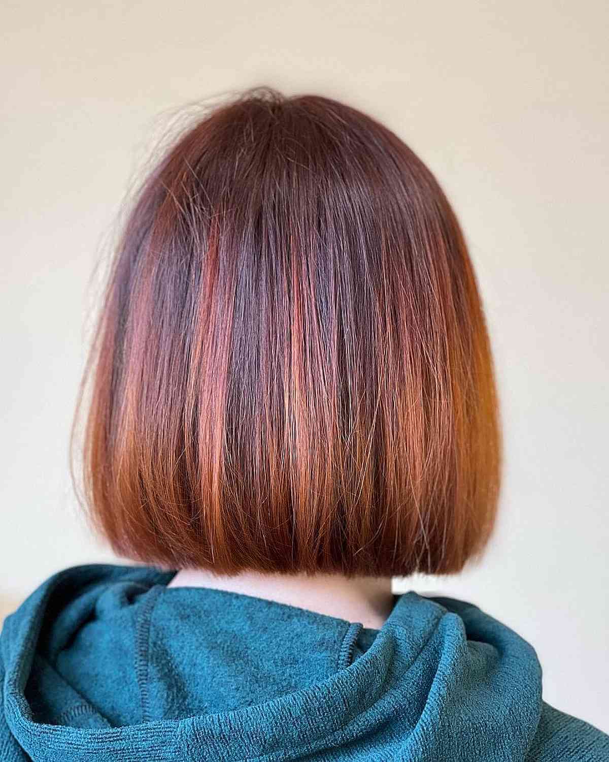 Subtle Auburn Shades for Short Hair