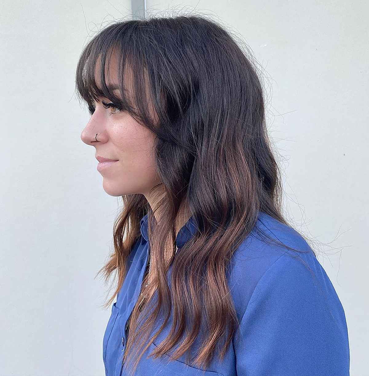 Subtle Layered Bangs for Fine Hair