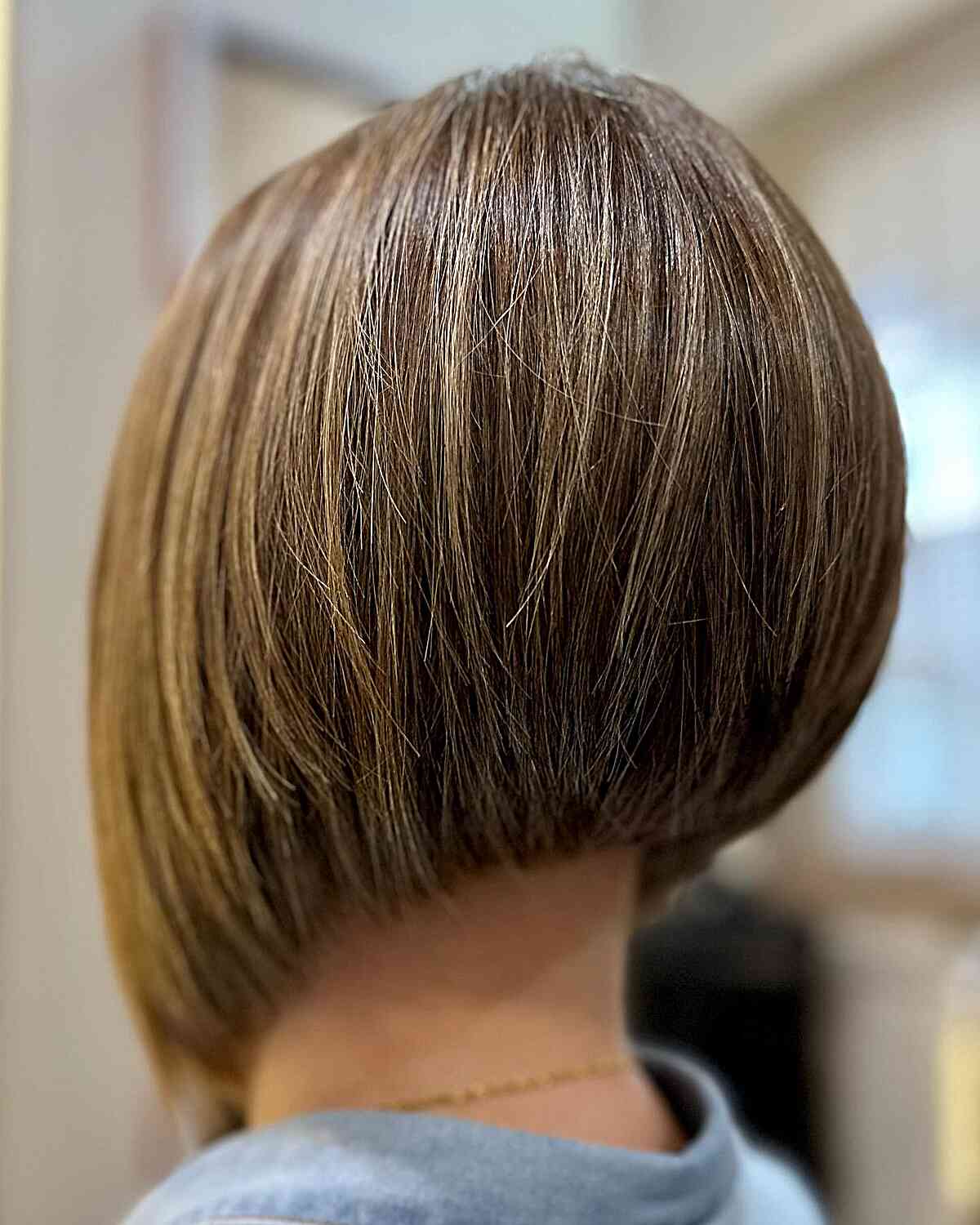 Delicate Light Chestnut Brown Choppy Layered Bob for Thick Hair