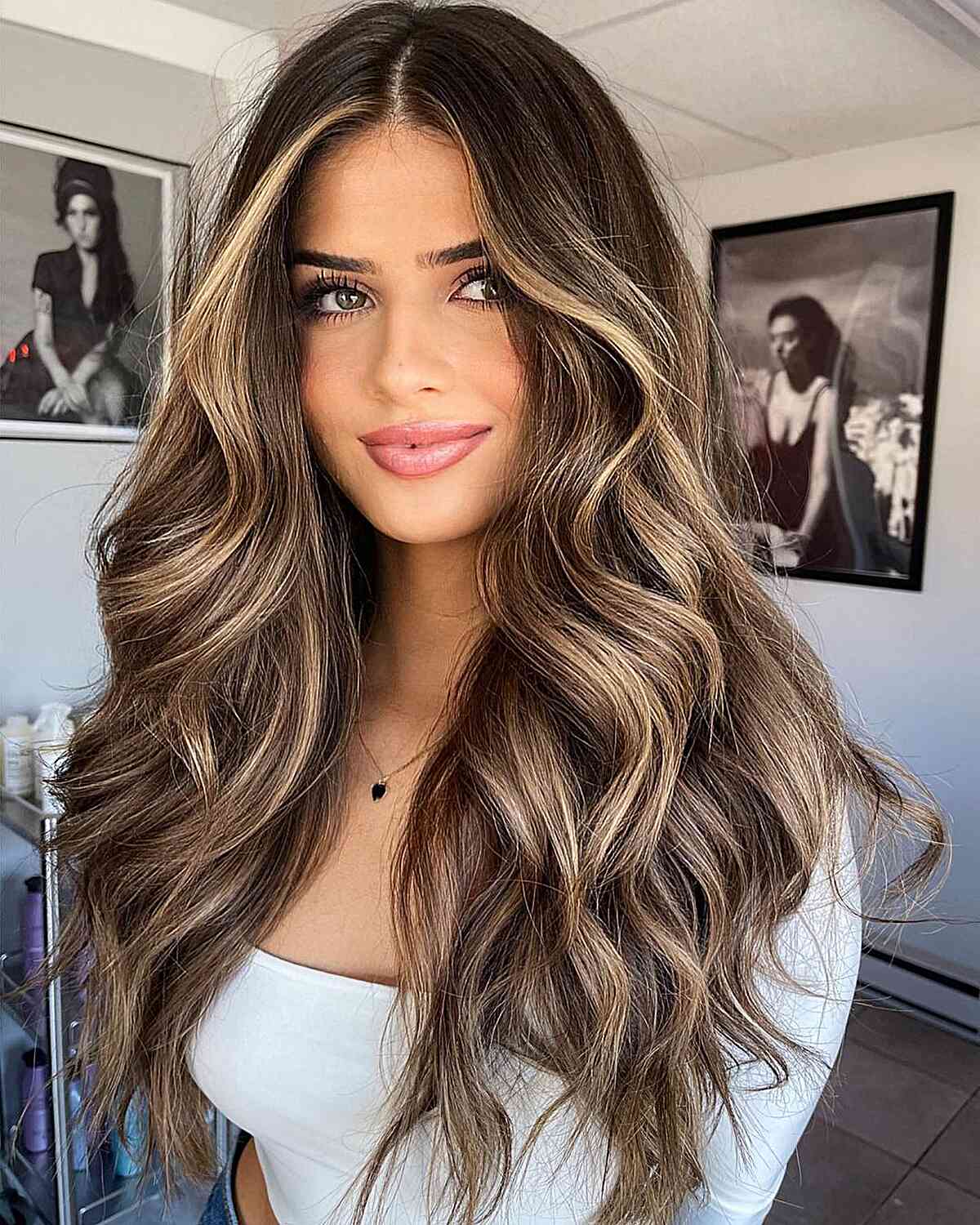 Subtle Neutral Shades Blonde Balayage for Dark Brown Hair