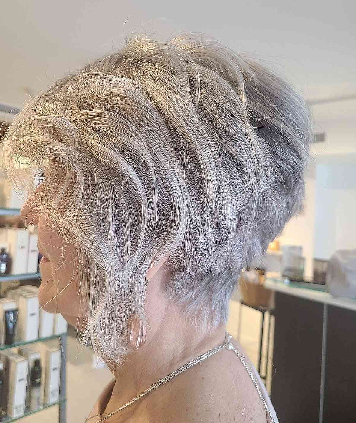 Tapered Wavy Wedge Hairstyle for Fine Hair