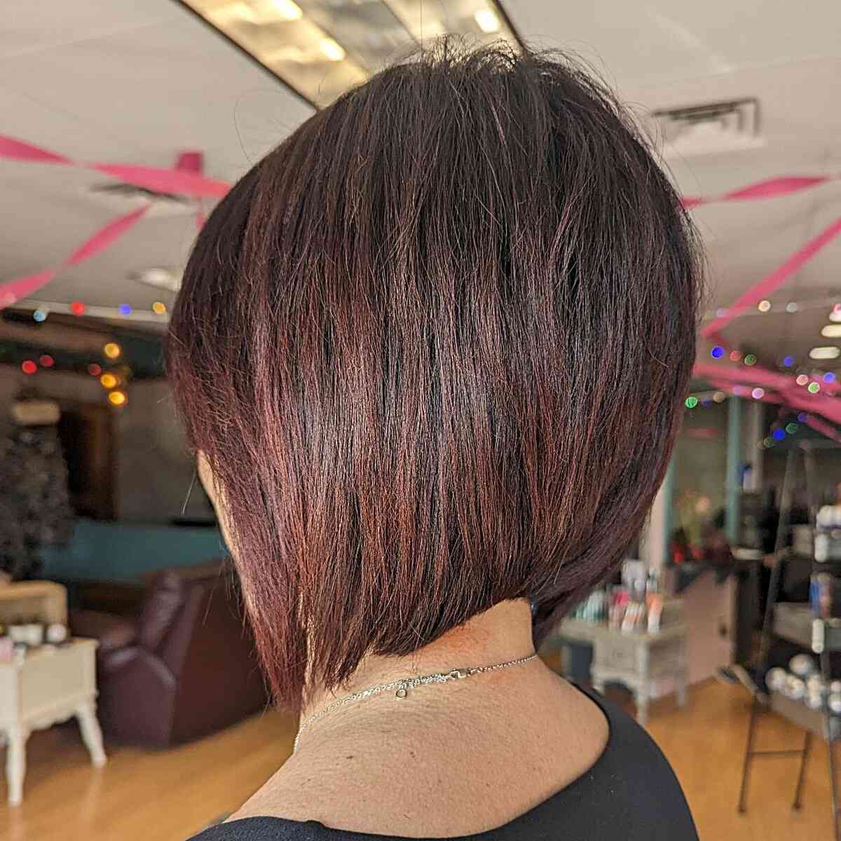 Textured A-Line Short Inverted Bob