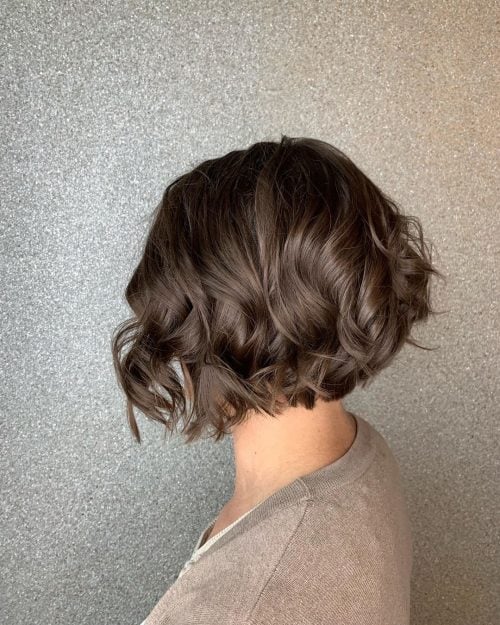 textured short angled bob