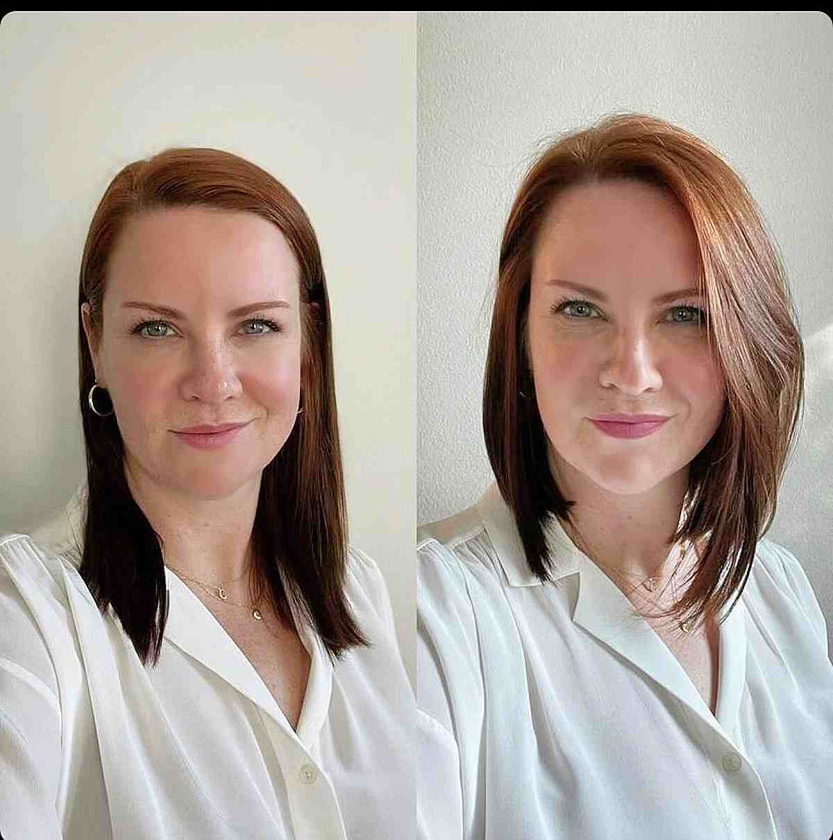 Textured Asymmetrical Long Bob for Women 40 and Over