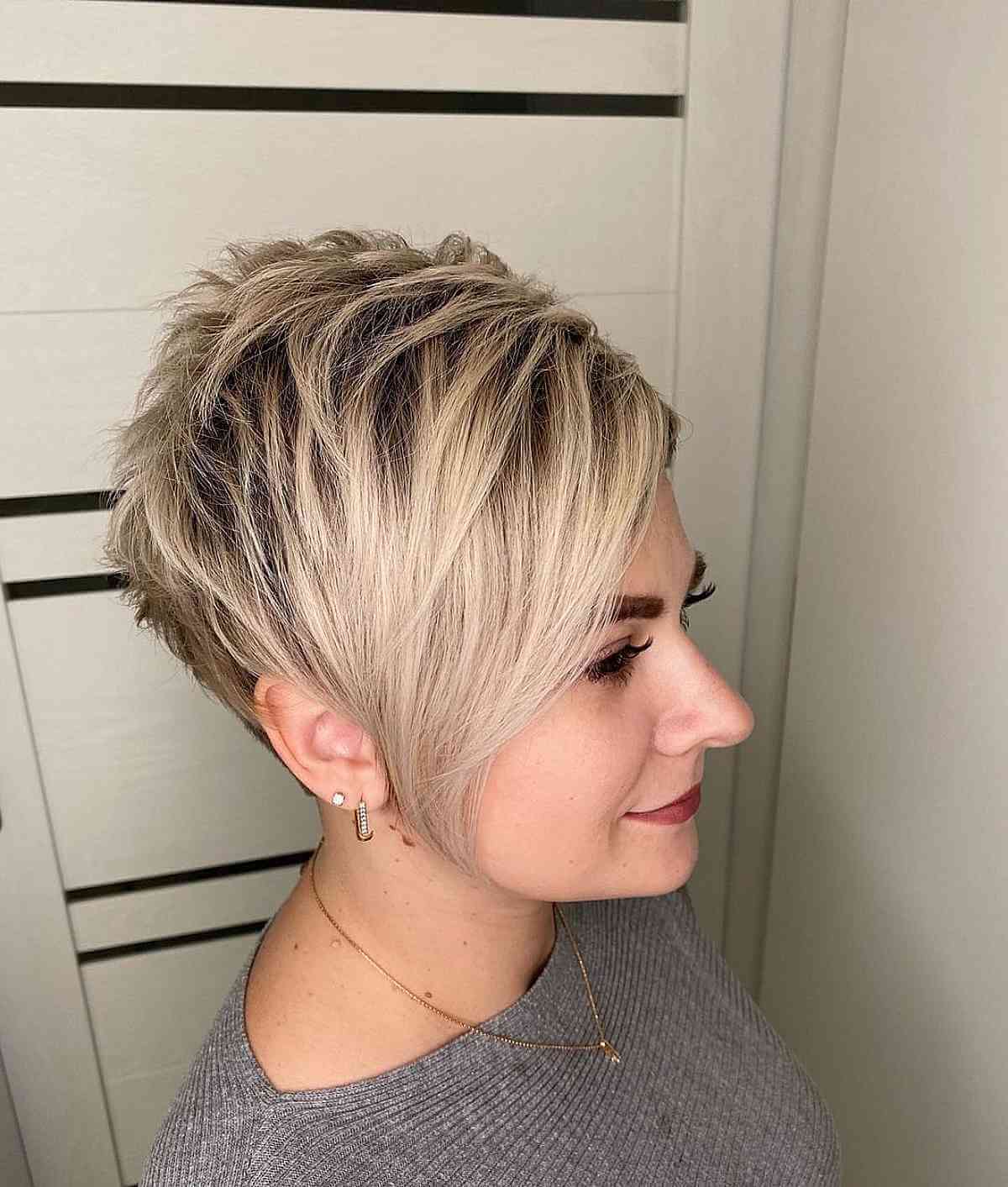 Textured Asymmetrical Pixie Cut