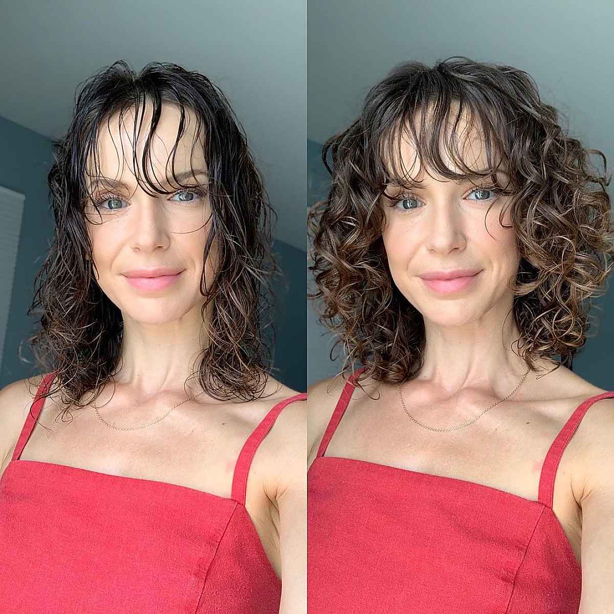 Textured Bangs on Curly Locks