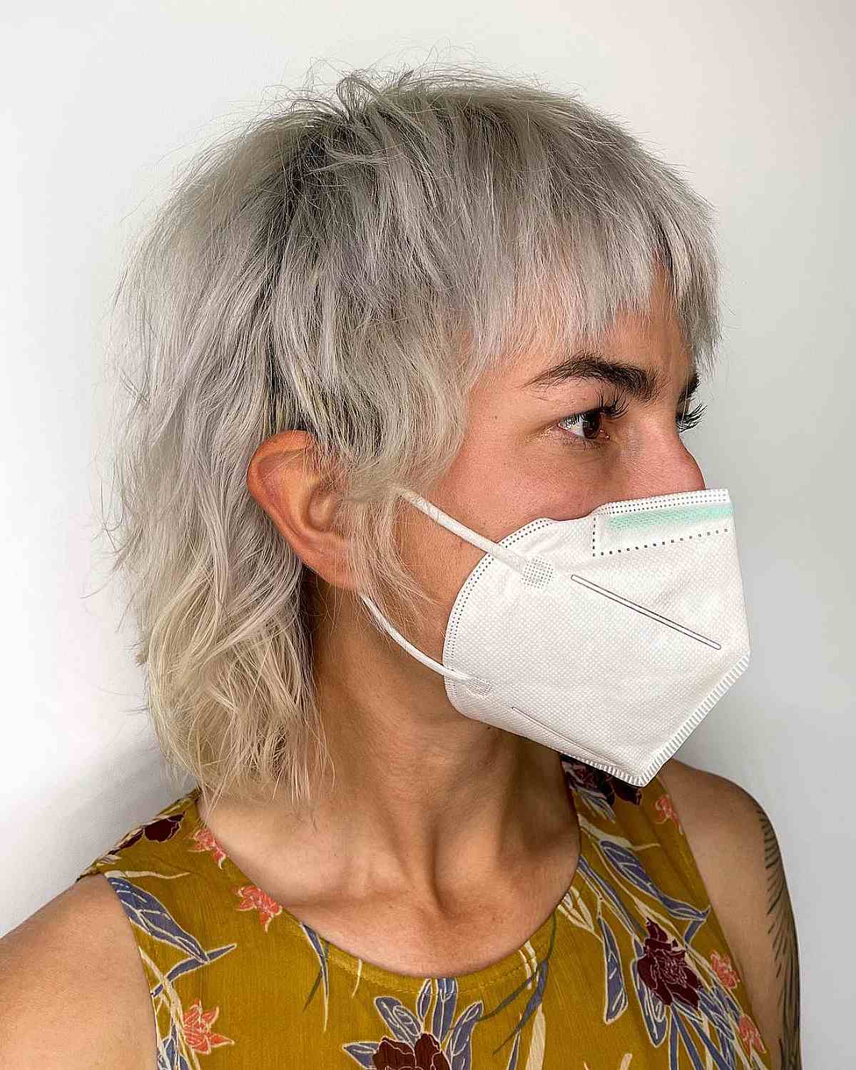 Short Mullet Shag with Textured Bangs
