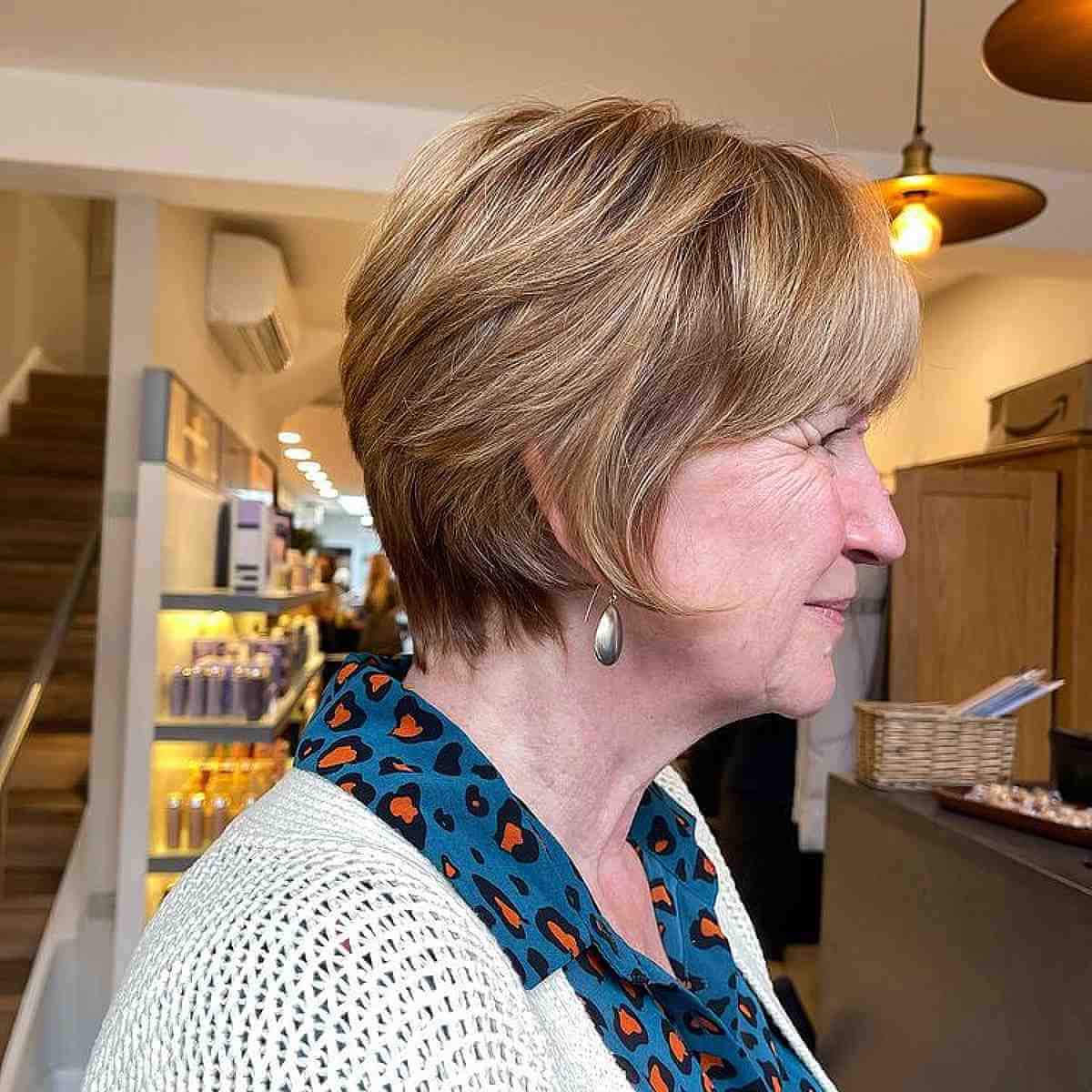 Short Textured Bixie Cut with Soft Bangs