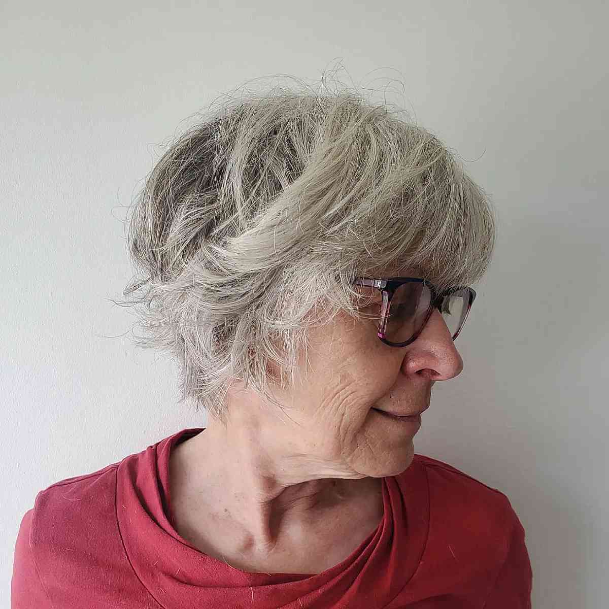 Stylish Short Textured Bixie Cut for Women Over 60
