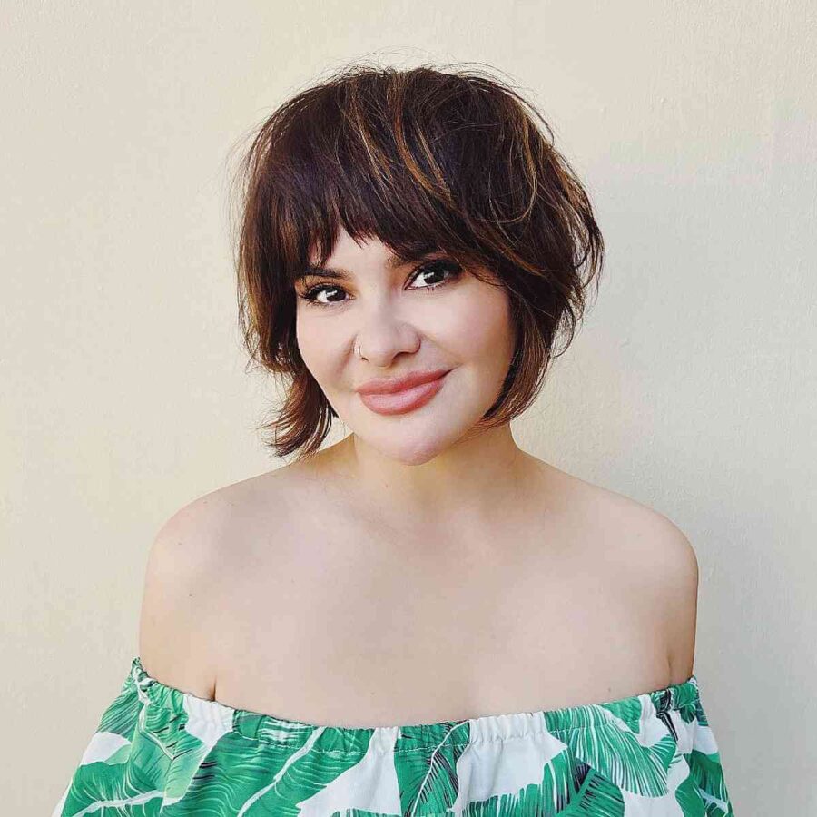 Textured Bixie Cut with Short Choppy Bangs