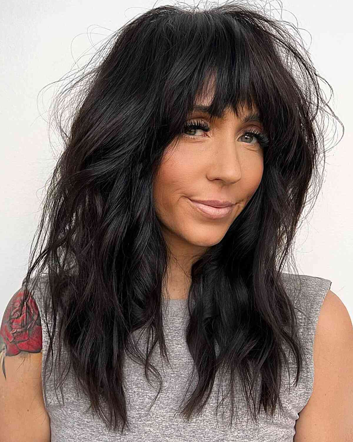 Layers and Bangs for Medium-Length Hair, perfect for a chic look