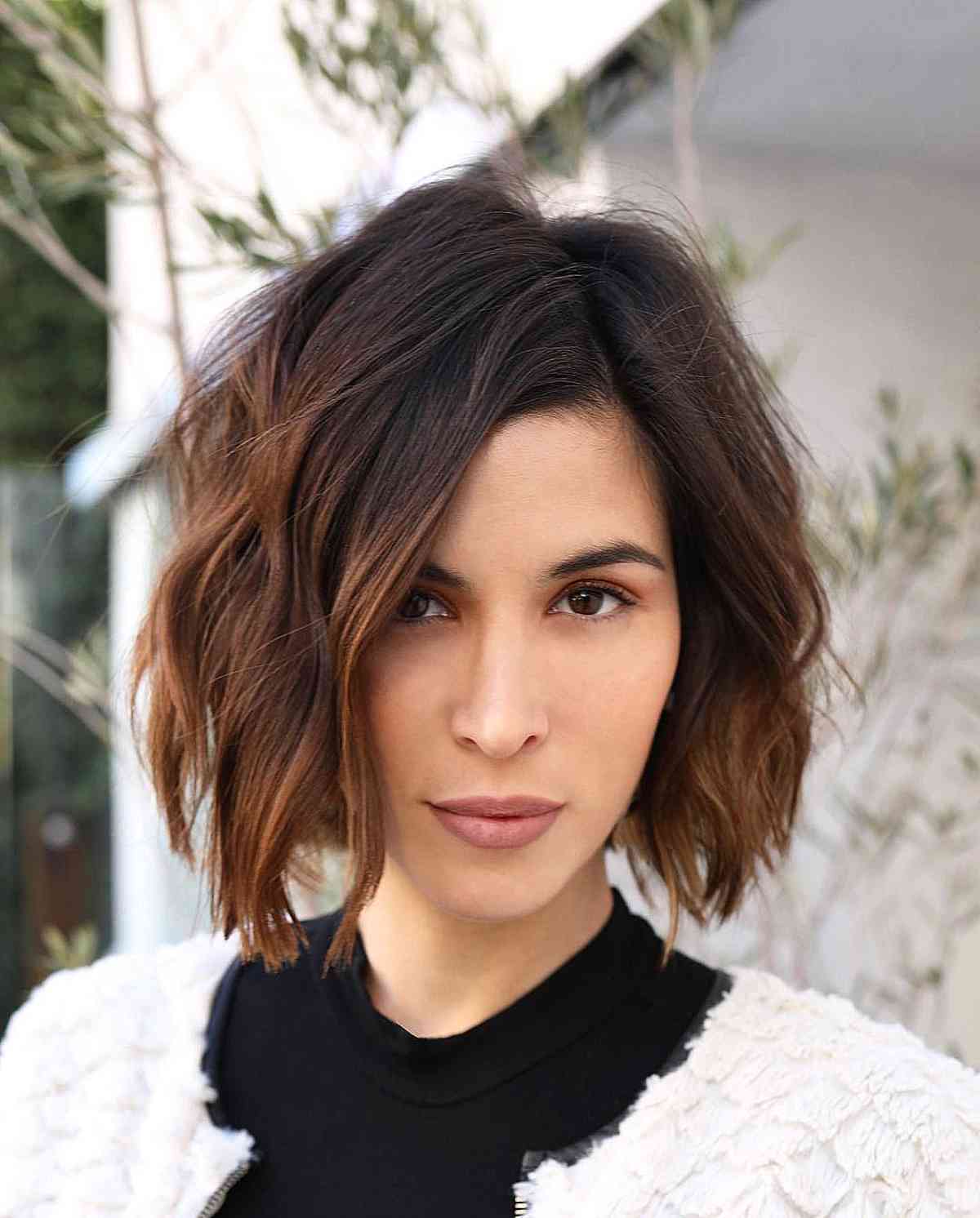 Textured Blunt Bob with a Soft Side Part