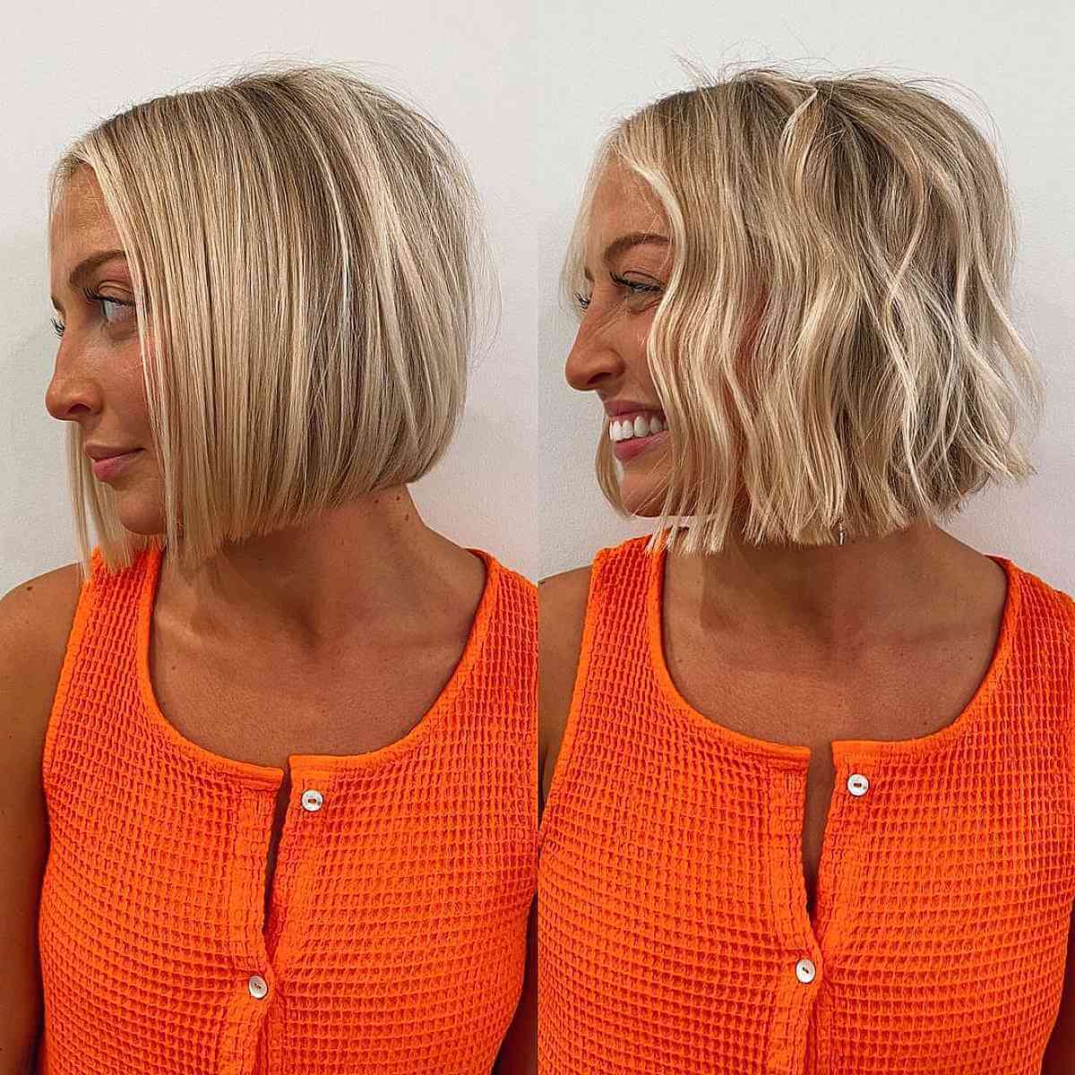 Textured Bob with a Blunt Cut Above the Shoulders