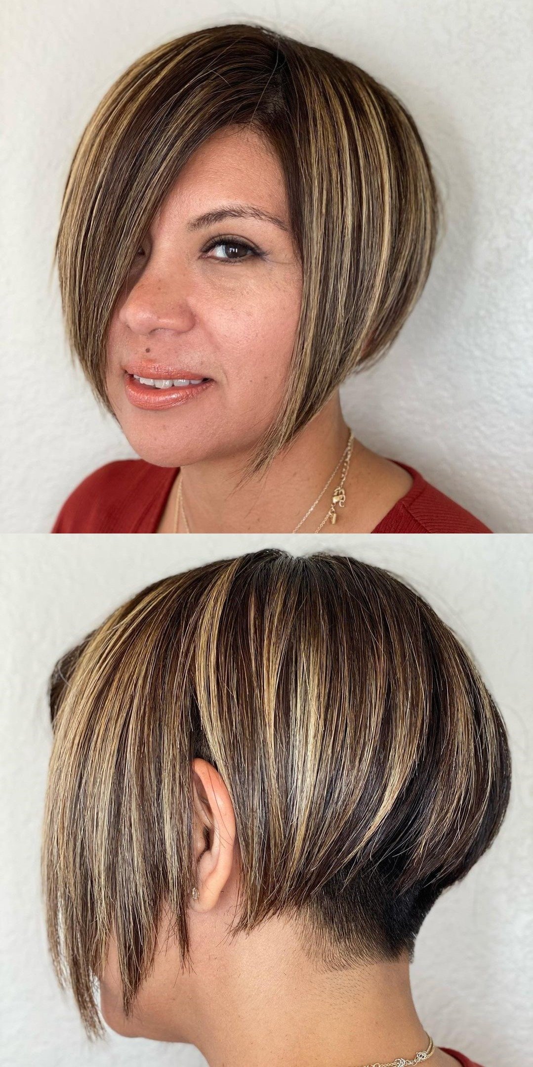 short angled bob with undercut