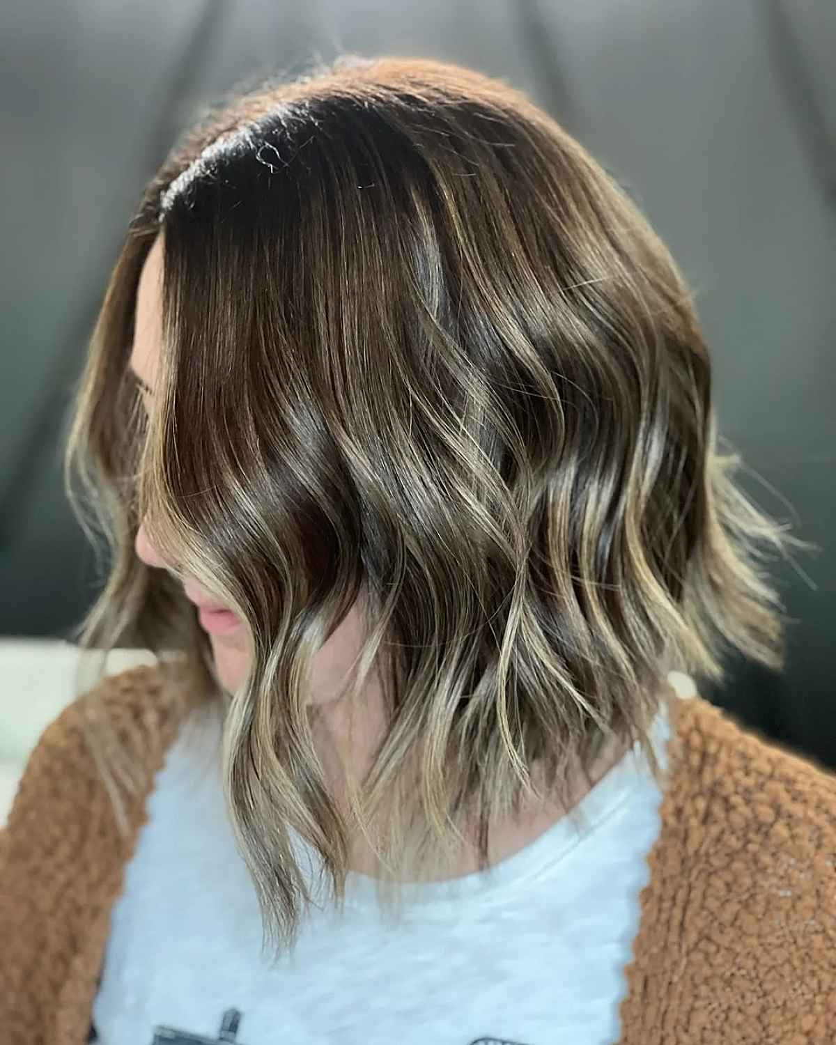 Textured Bob with Layered Ends for Women with Thick Hair
