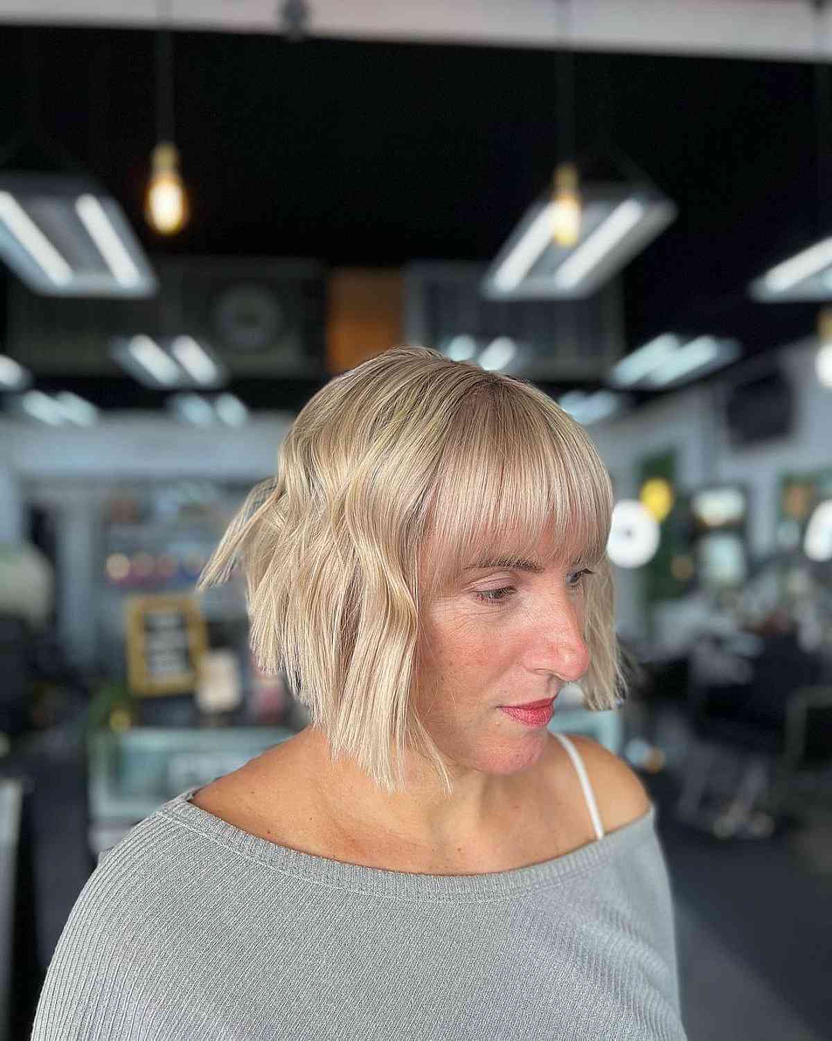 Textured Bob with Sleek Bangs