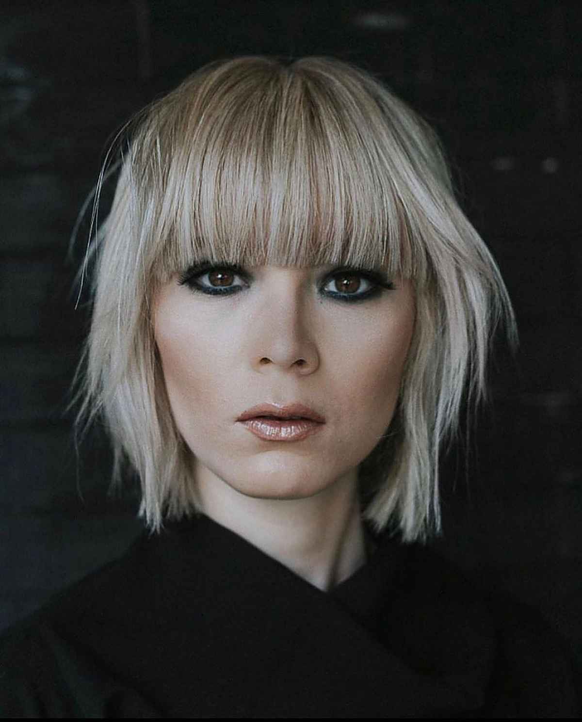 Textured Bob with Straight Bangs