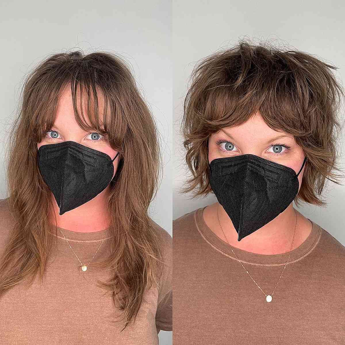 Textured Bob with Subtle Layers and Curtain Fringe