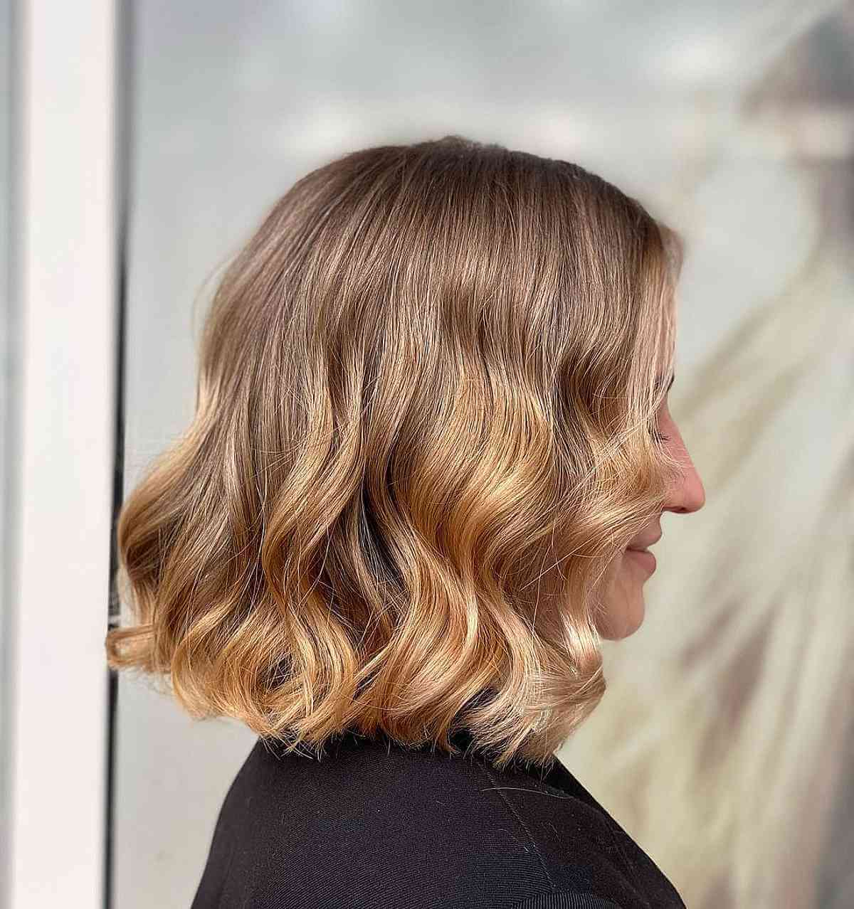 Textured Light Brown Ombre Lob