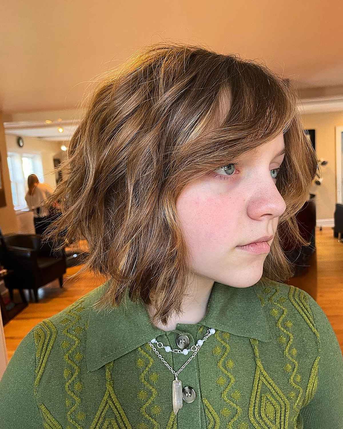 Textured Choppy Angled Bob Cut for Ladies with Thick Hair