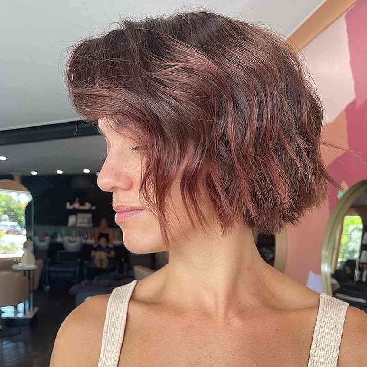 Textured Choppy Bob with Waves