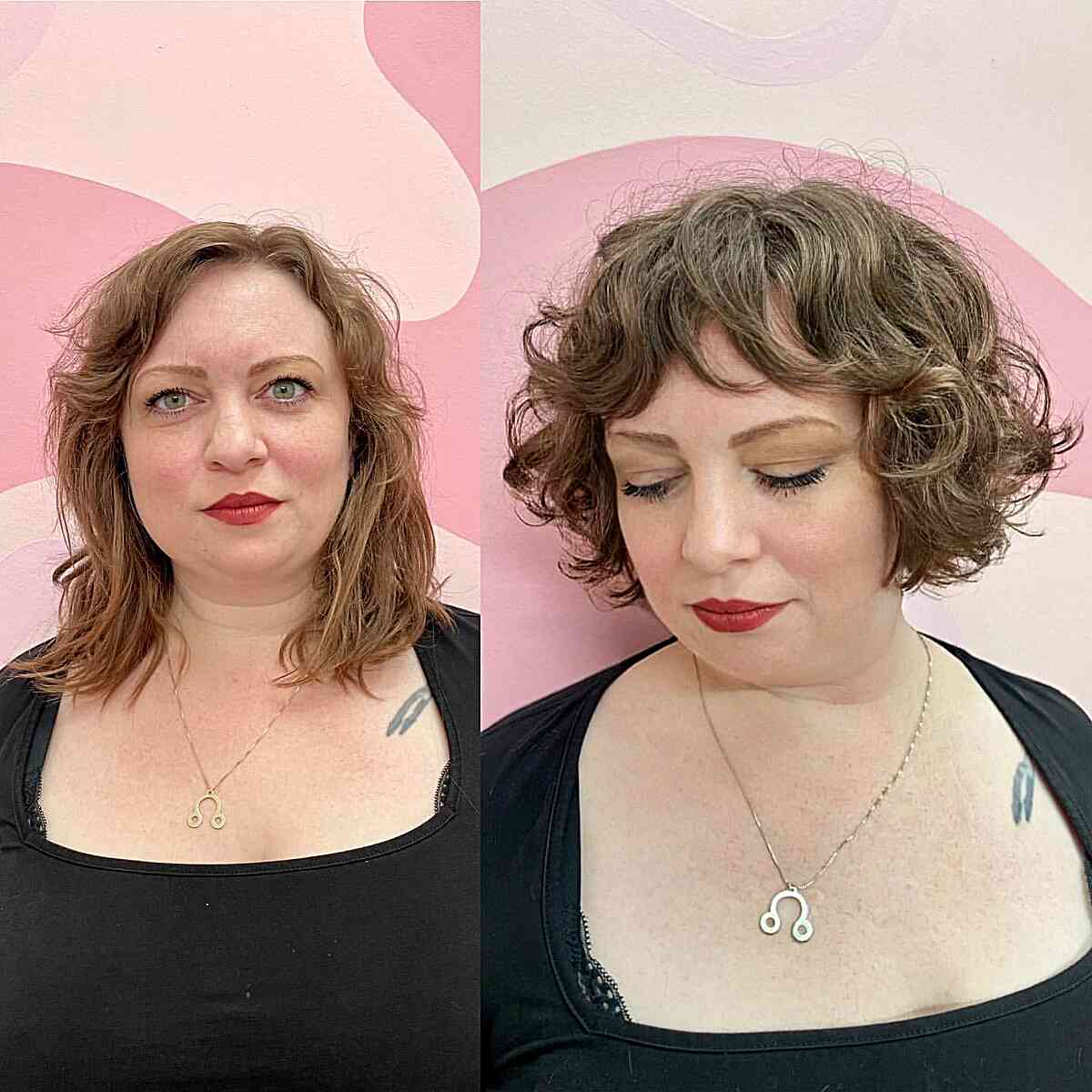 Curly French Cropped Bob Cut with Fragmented Bangs