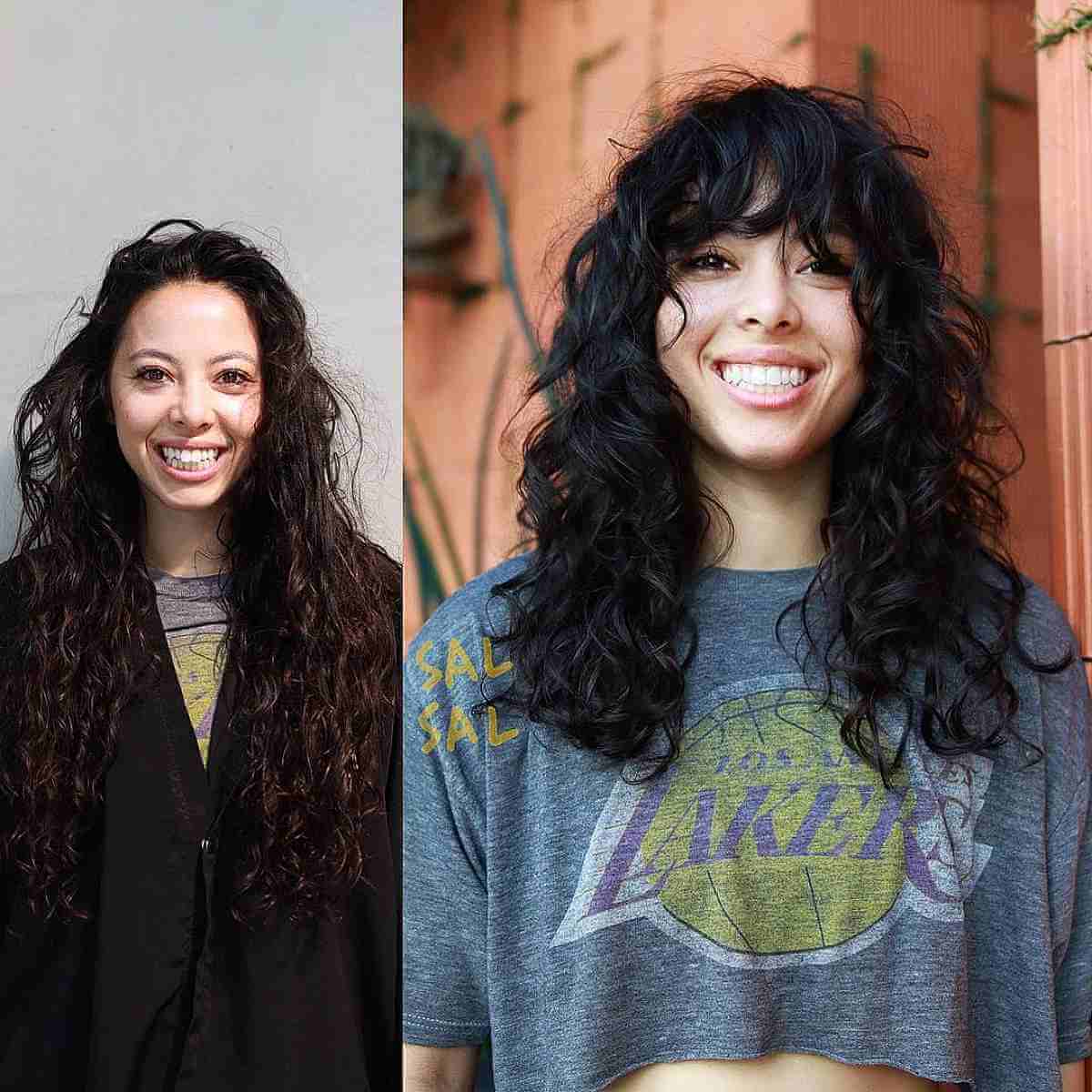 Textured Curls with Bangs