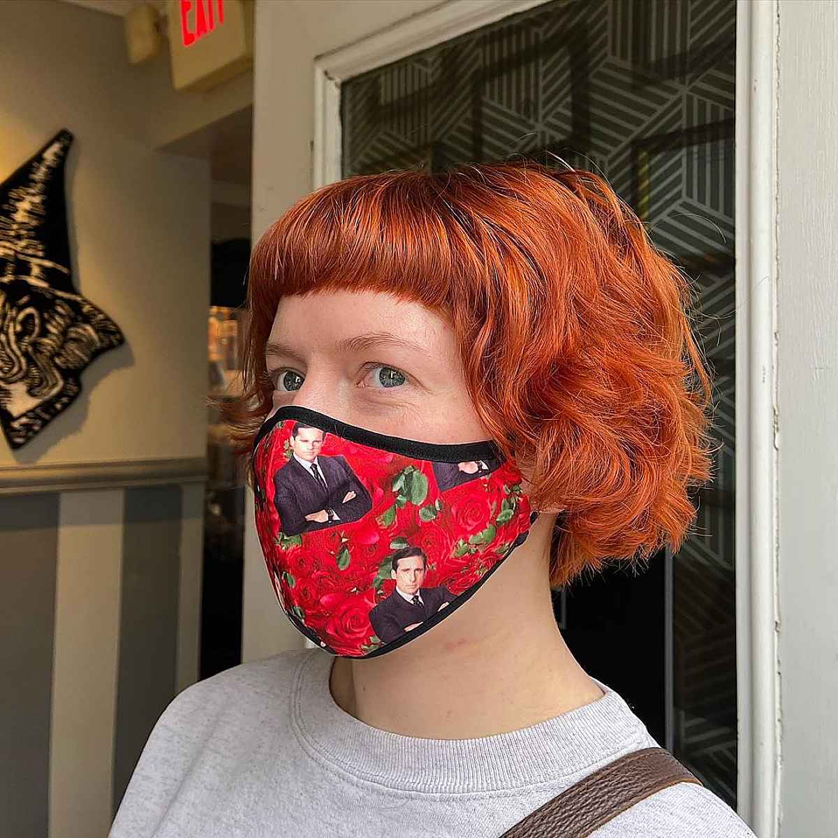 Textured Curly French Bob with Micro Bangs