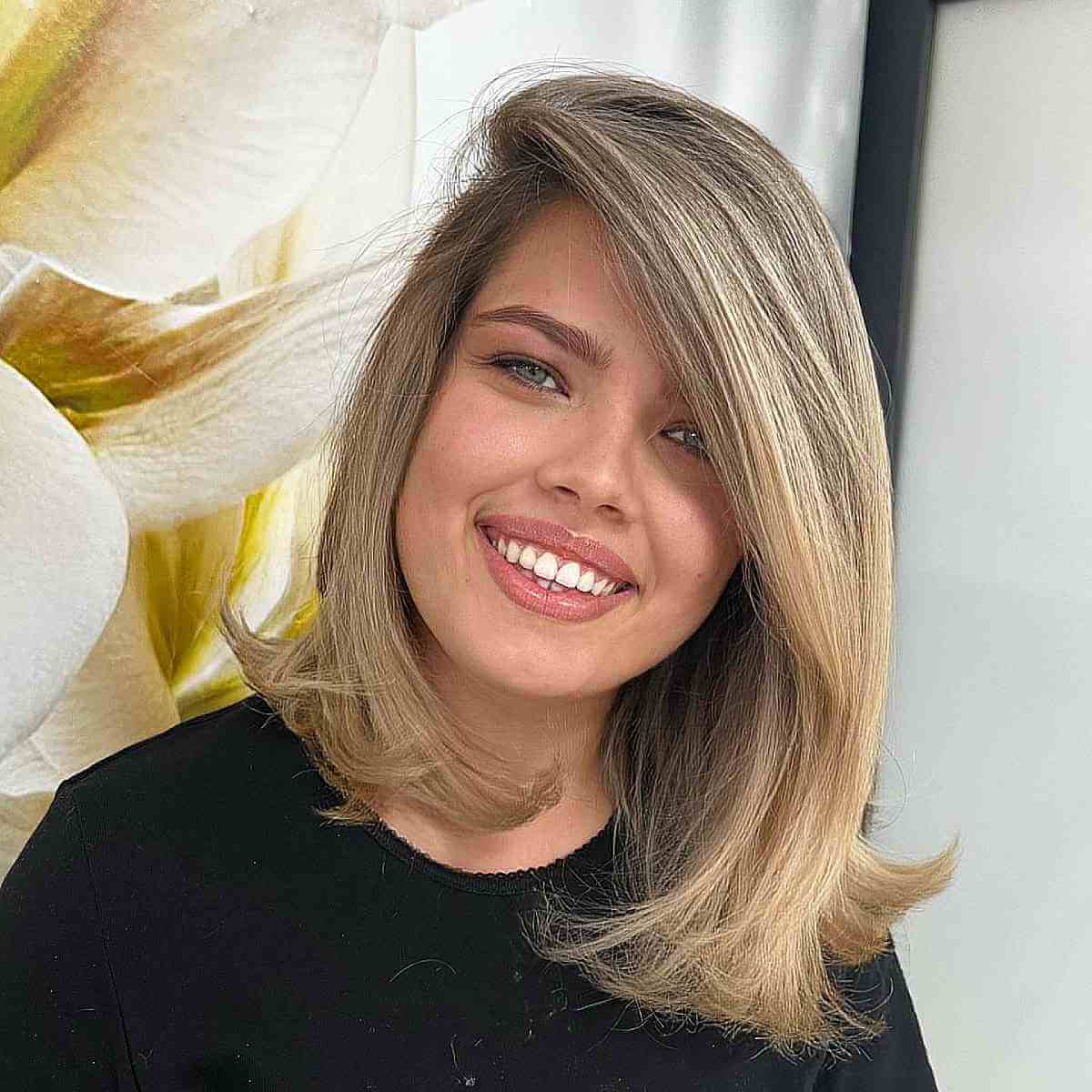 Textured Deep Side Part Everyday Hairstyle