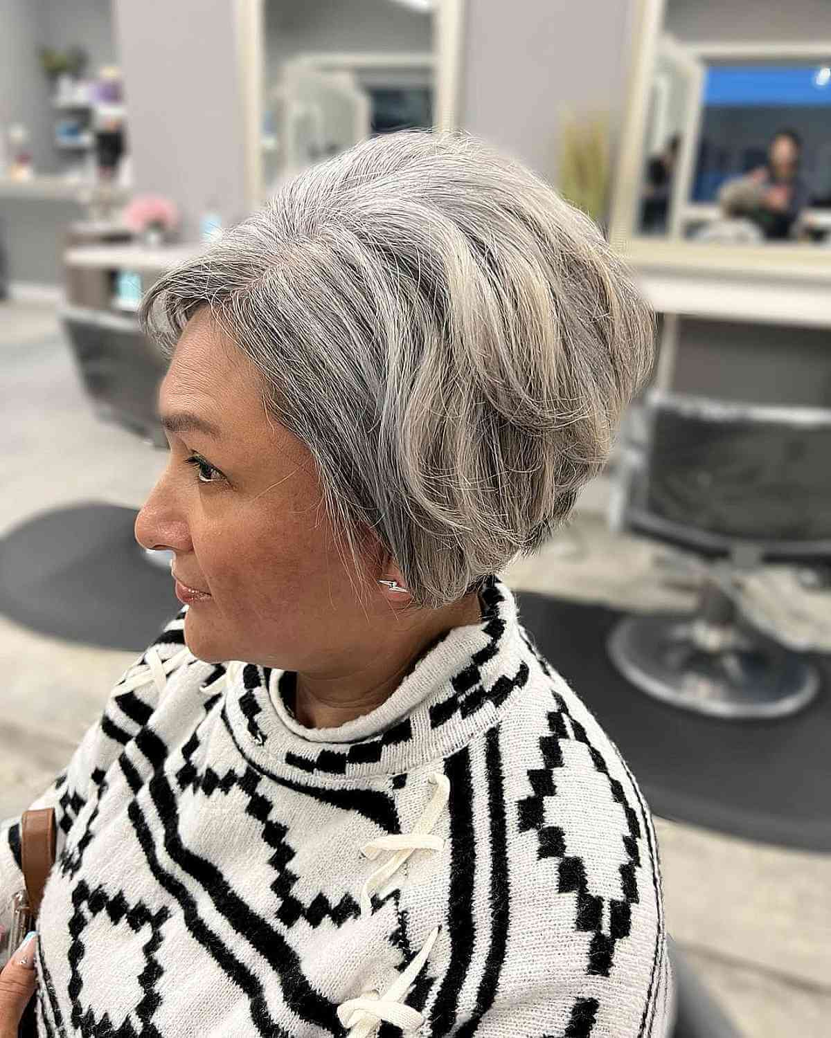 Textured Feathered Bob at Ear-Length