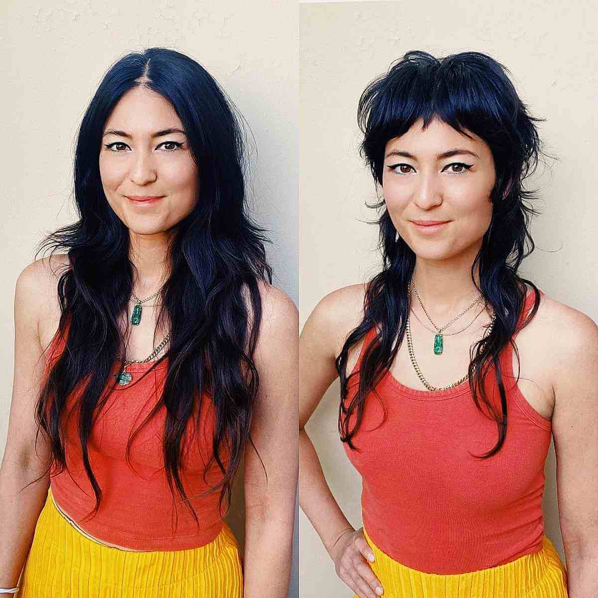 Long Textured Haircut with Short Bangs for Fine Hair