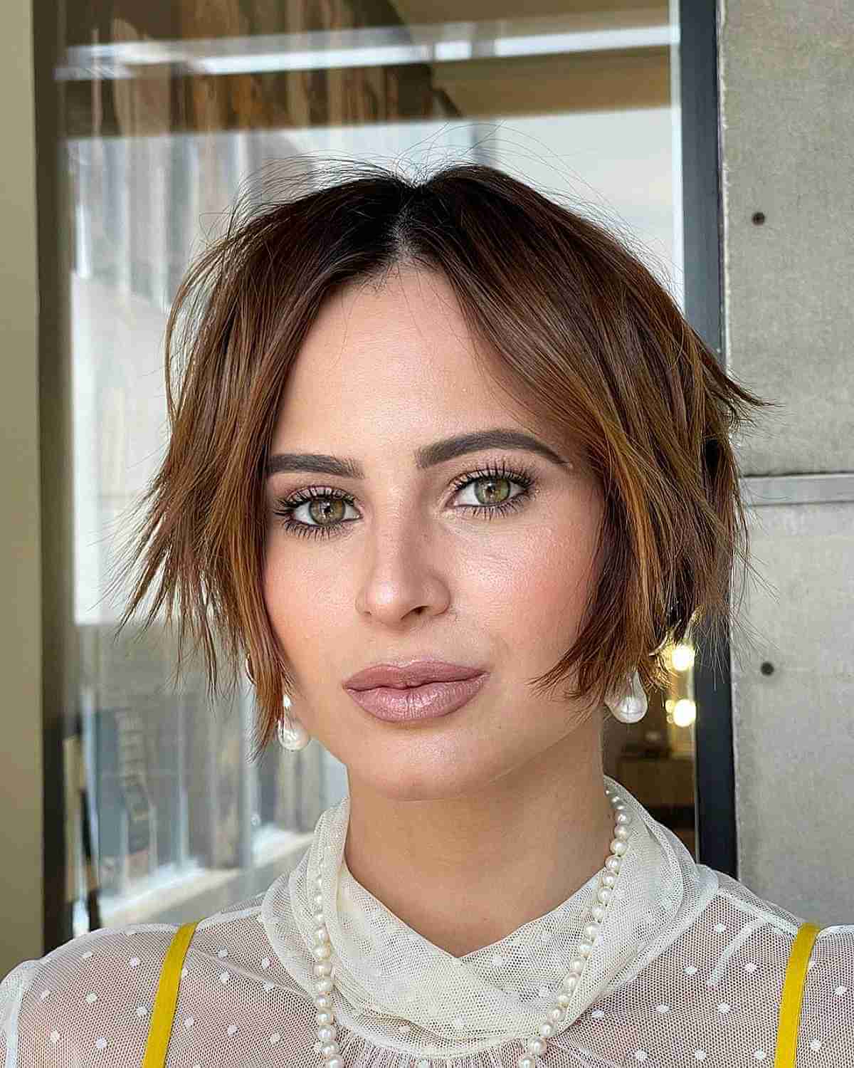 Textured Jaw-Length Bob with Layers for Fine Hair