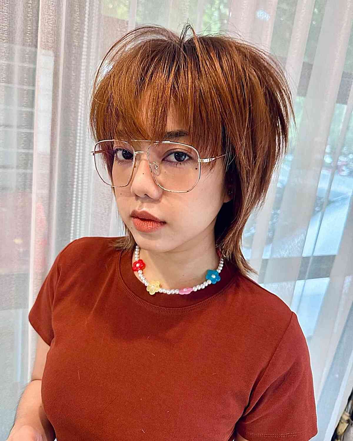 Textured Layers and Bangs for Short Fine Hair