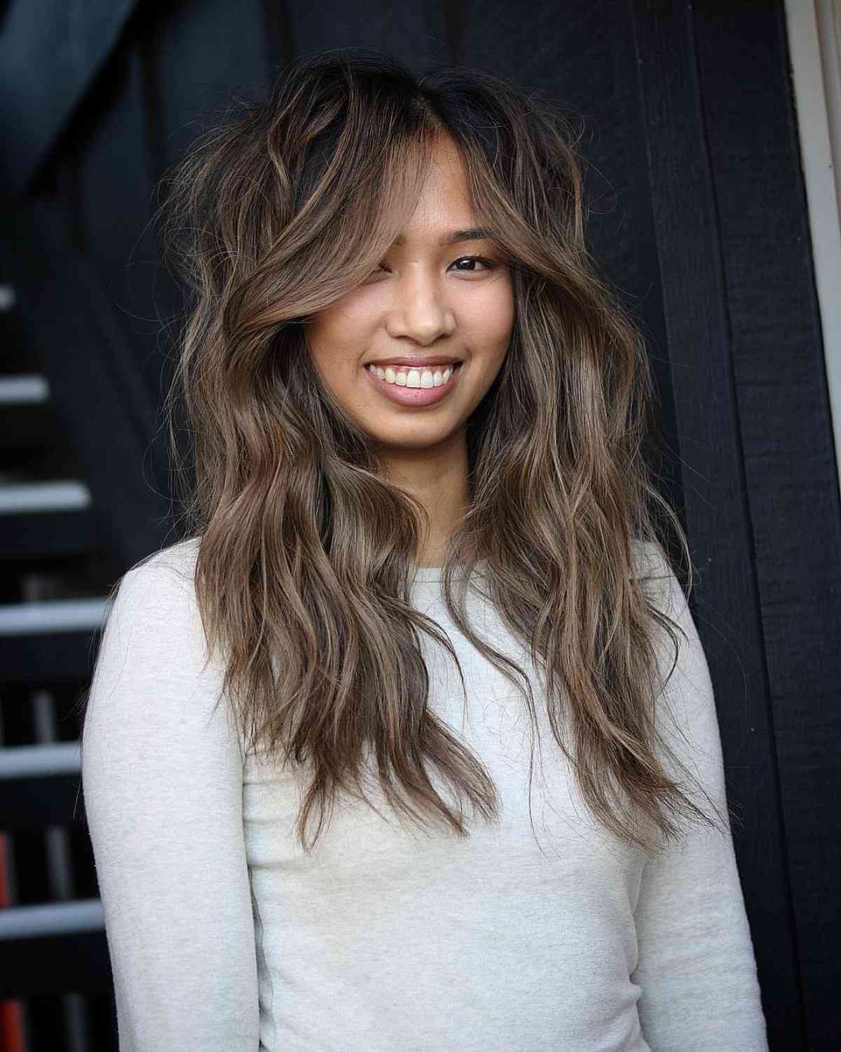 Textured Layers with a Framing Effect for Long Thick Hair