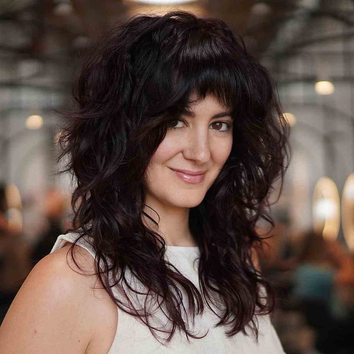 Textured Layers with Fringe for Wavy Hair