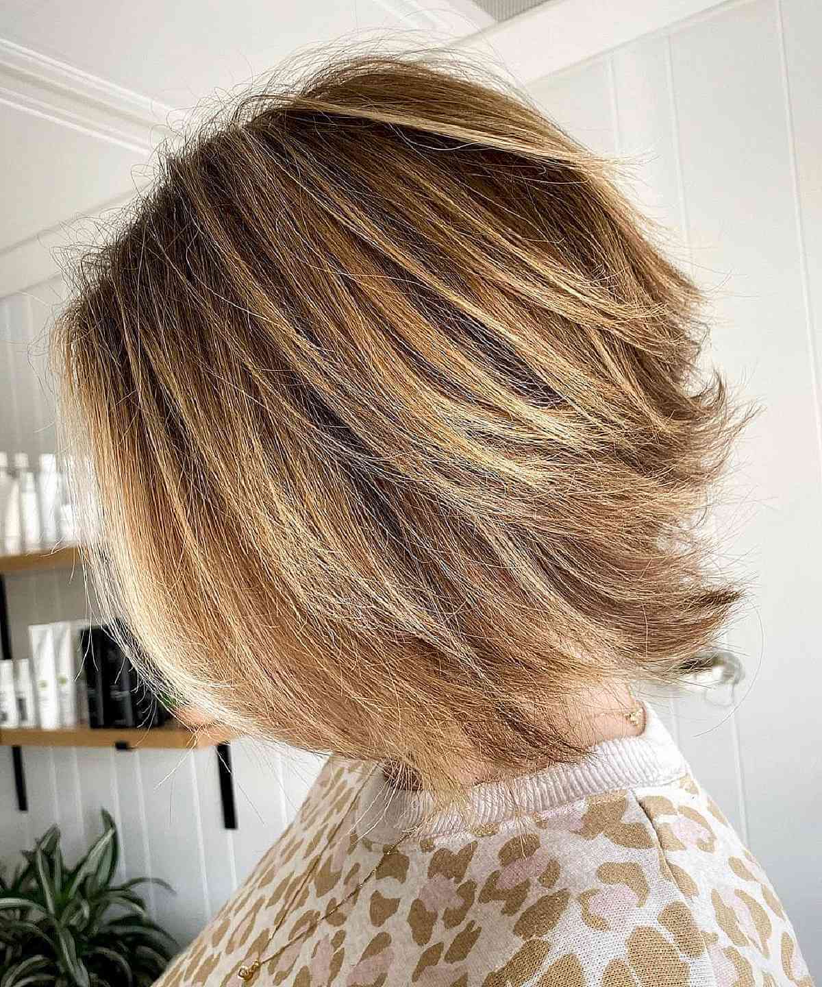 Textured Long Layered Bob Cut