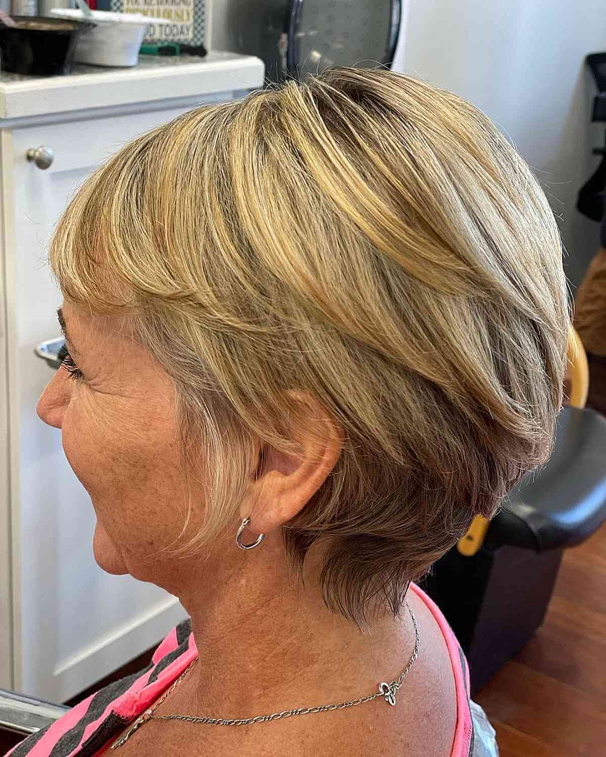 Textured Long Pixie for Fine Hair over Sixty