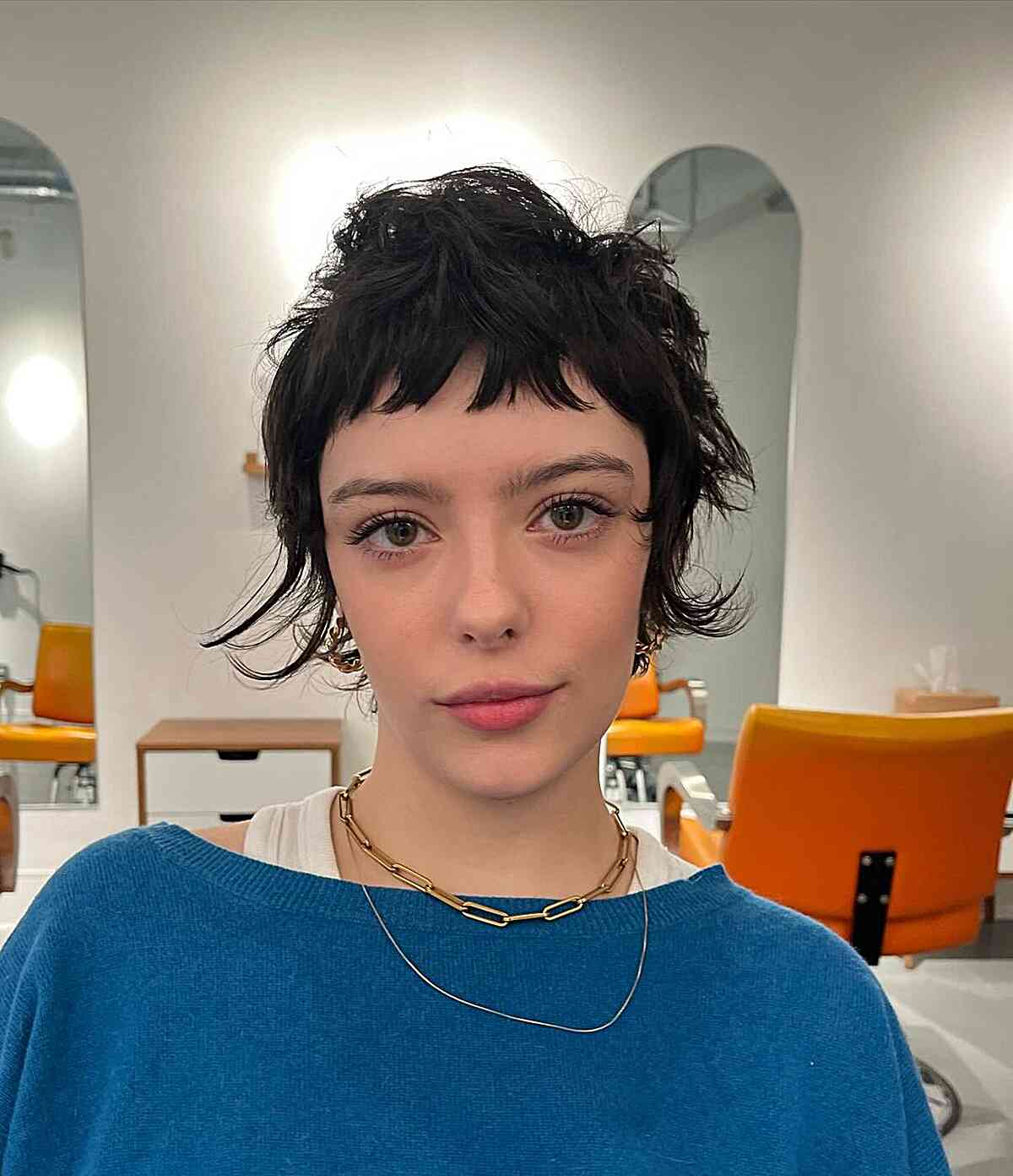 Textured Long Pixie Shag with Petite Bangs