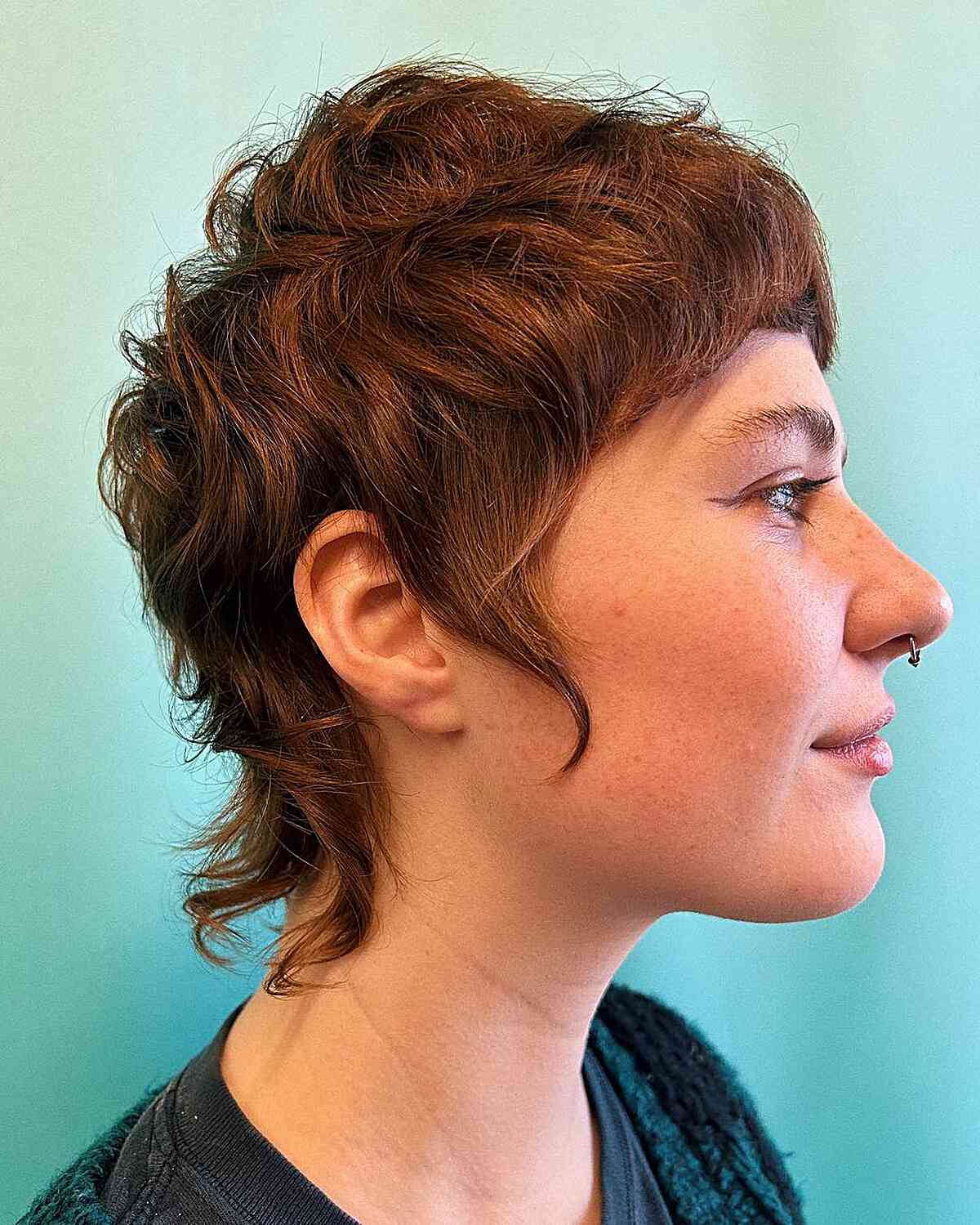 Textured Mullet Long Shaggy Pixie with Gentle Layers