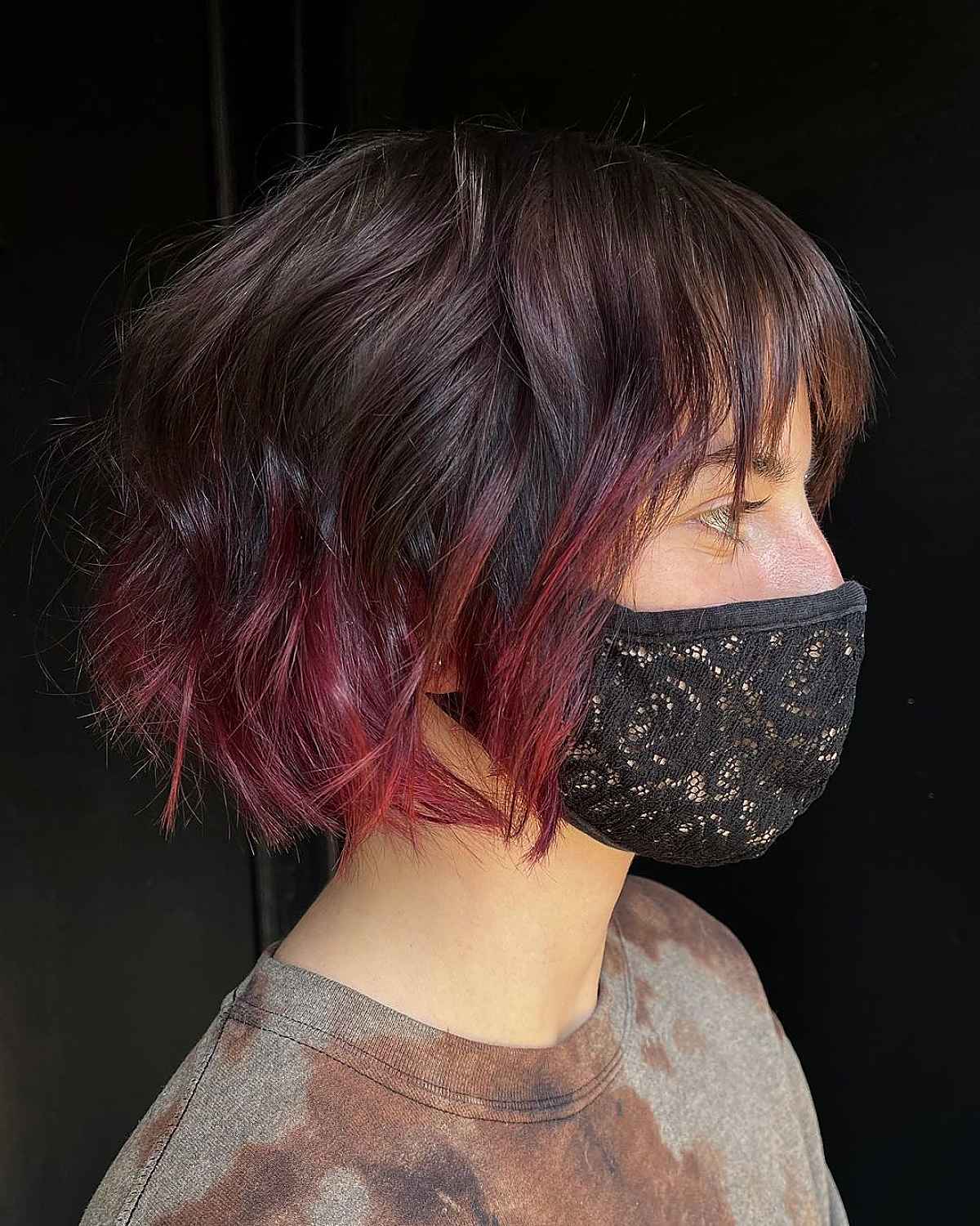 Textured Ombre Hair with Shaggy Bangs