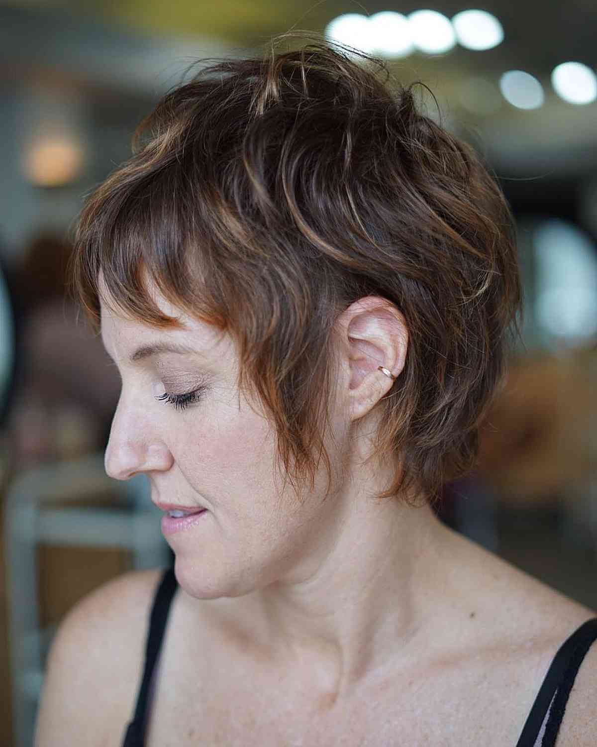 Textured Pixie Shag for Fine Hair