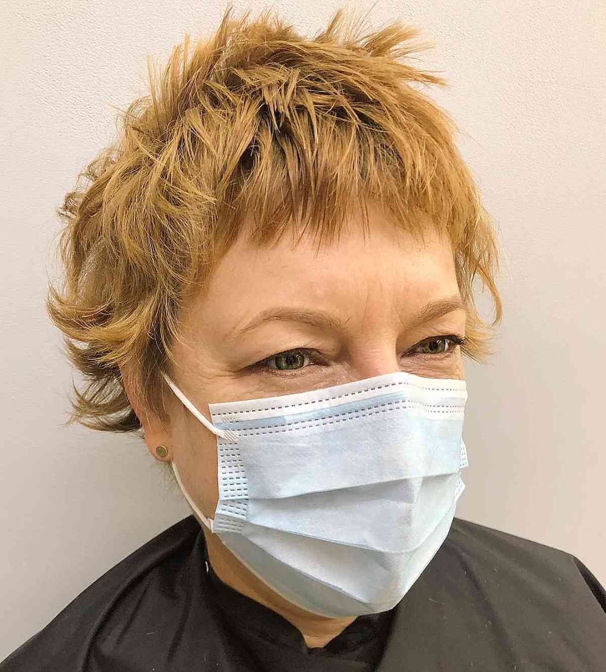 Textured Pixie Shag Haircut for Older Women