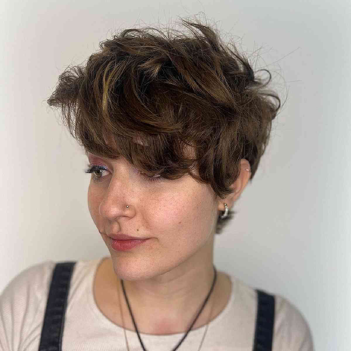 Textured Pixie with Bold Bangs