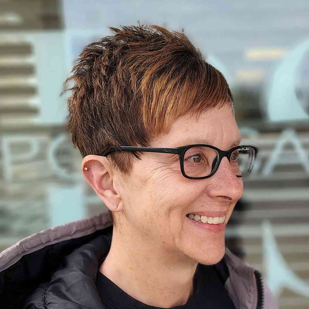 Textured Pixie with Colorful Highlights