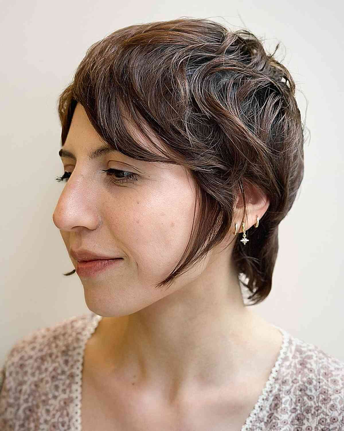 Textured Long Pixie Shag with Framing Strands