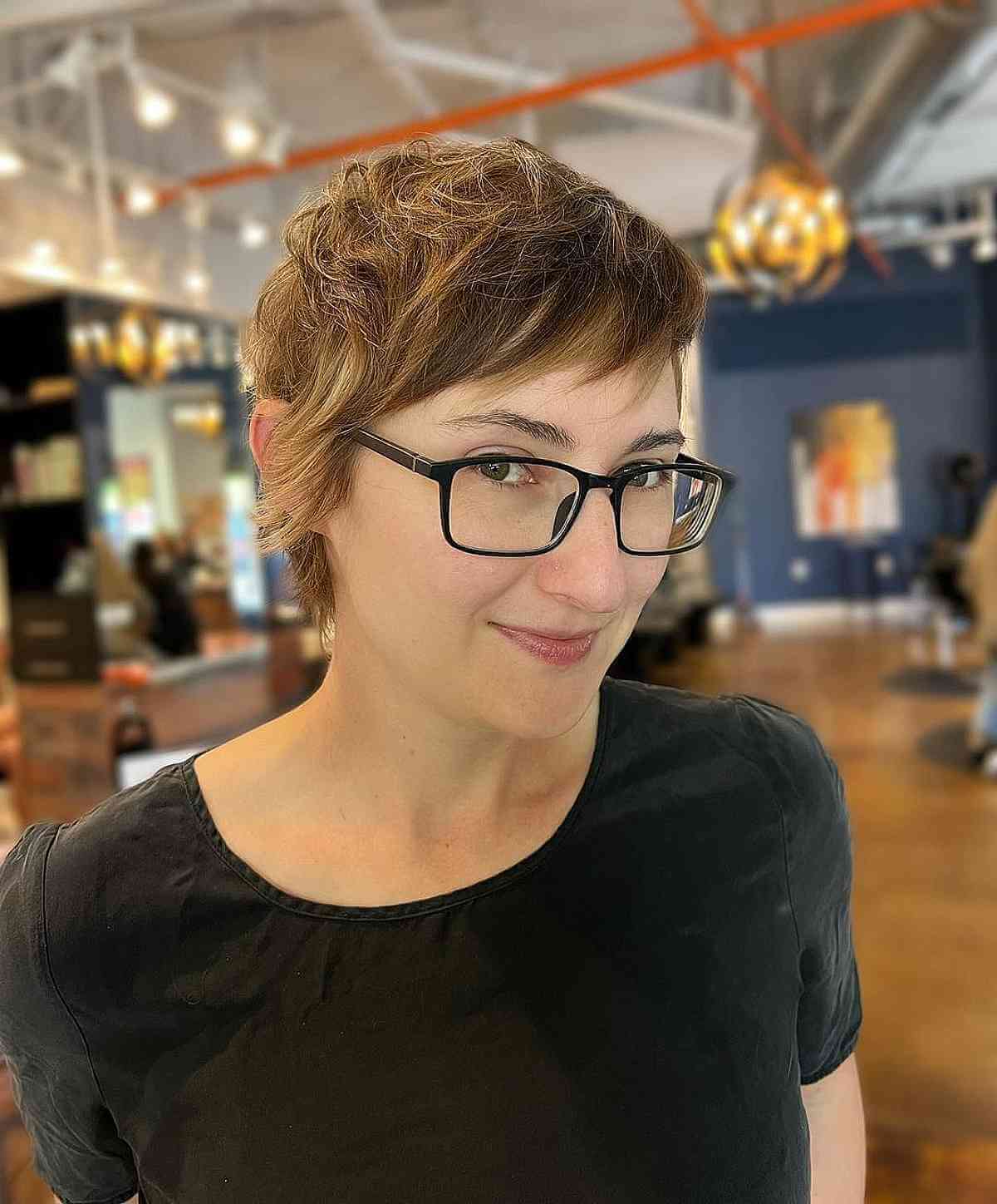 Textured Pixie with Side-Swept Fringe Wash-and-Go Hairstyle