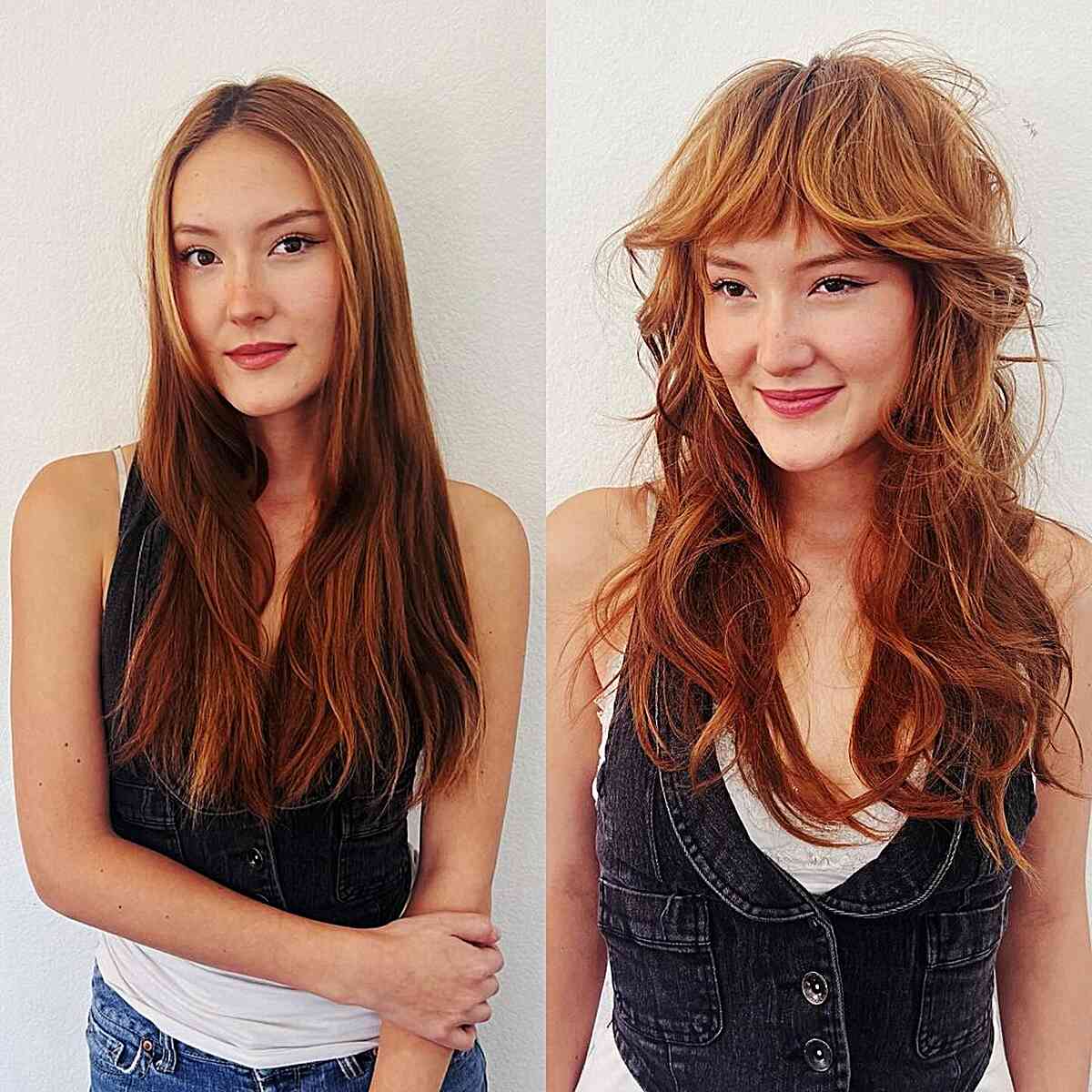 Long Textured Scissor Cut Wispy Shag