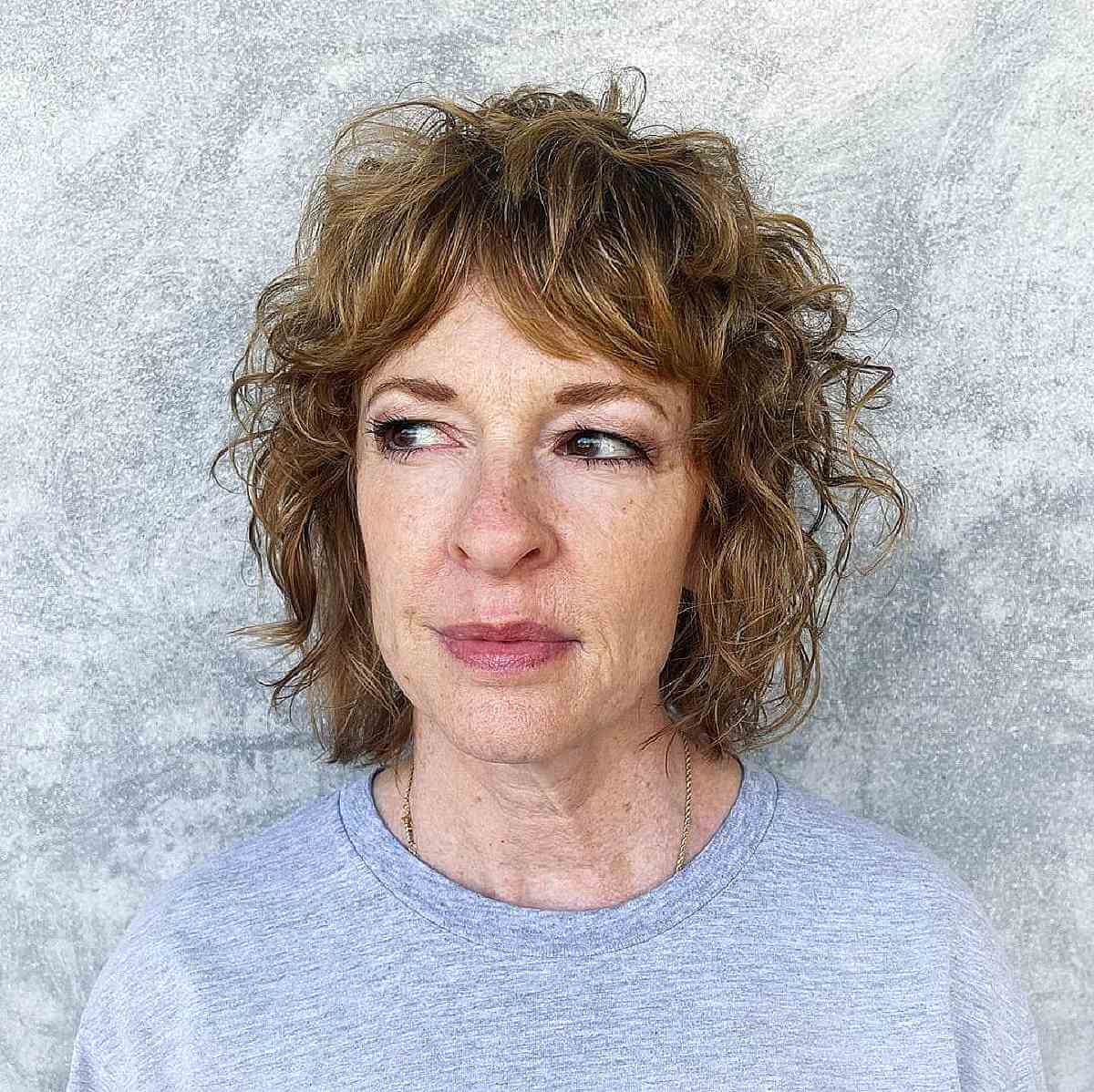 Textured Shag Cut with a Bang